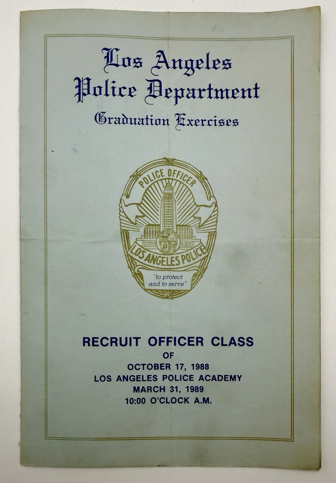 LAPD 1989 Daryl Gates Johnnie Cochran Police Academy Graduation Program Vintage