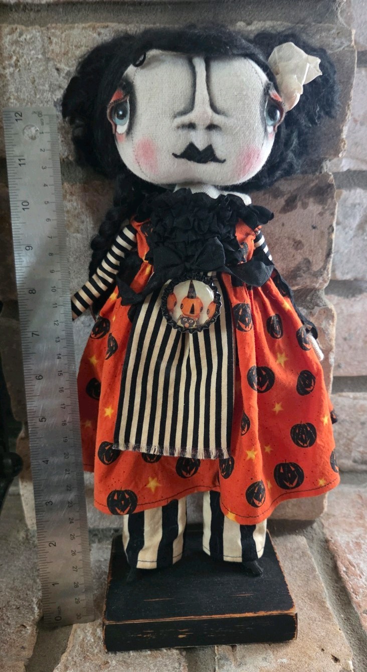 Grimitives Kaf Foley Grimm Handmade Halloween  Doll Primitive Folk Art 13
