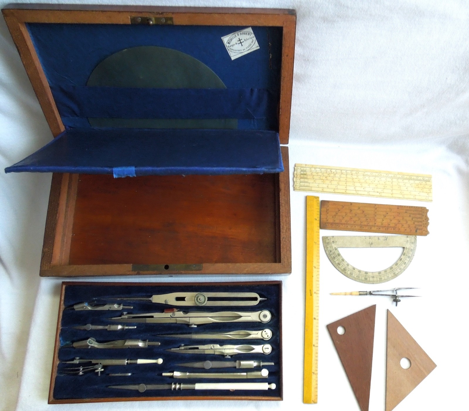 Vintage Antique DRAFTING SET *Drawing Tools* Paris Exposition 1867* Vintage Antique DRAFTING SET *Drawing Tools* Paris Exposition 1867*