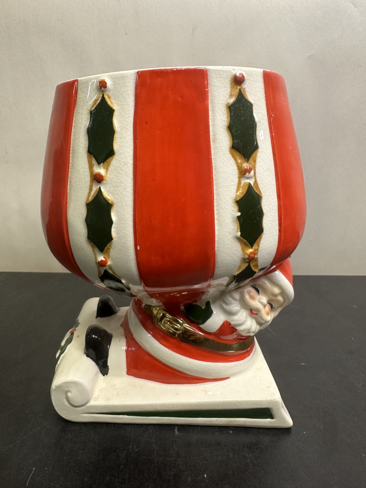 VTG Rubens Originals Christmas Santa Sled Planter Vase #226 MCM Japan VTG Rubens Originals Christmas Santa Sled Planter Vase #226 MCM Japan