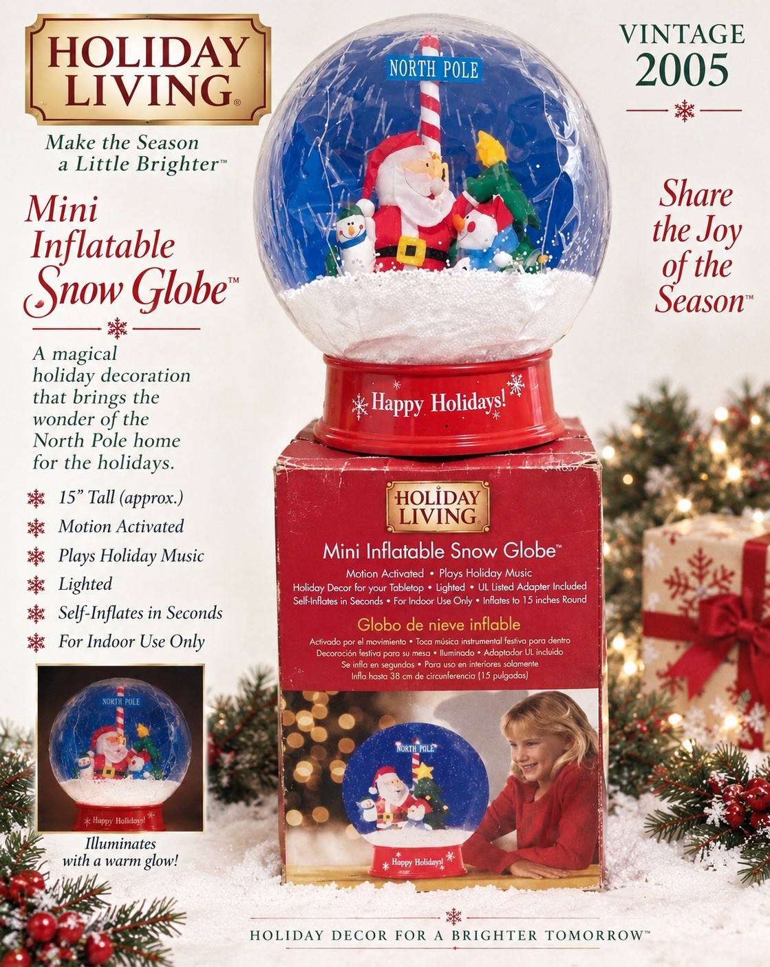 Gemmy 2005  Mini Inflatable Christmas Snow Globe 15