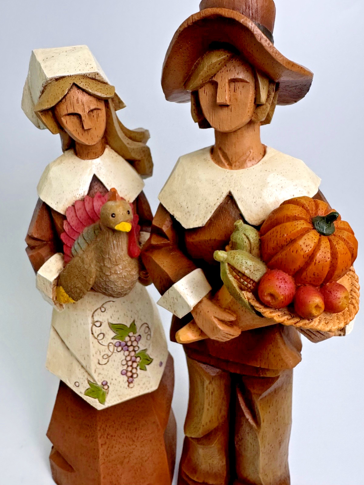 Pacific Rim Cubist Thanksgiving Harvest PILGRIMS Man Woman 12
