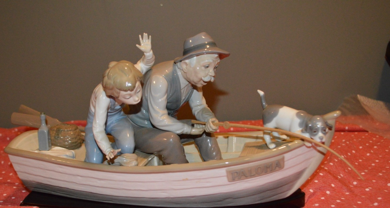 Lladro #5215 Fishing With Gramps excellent Condition