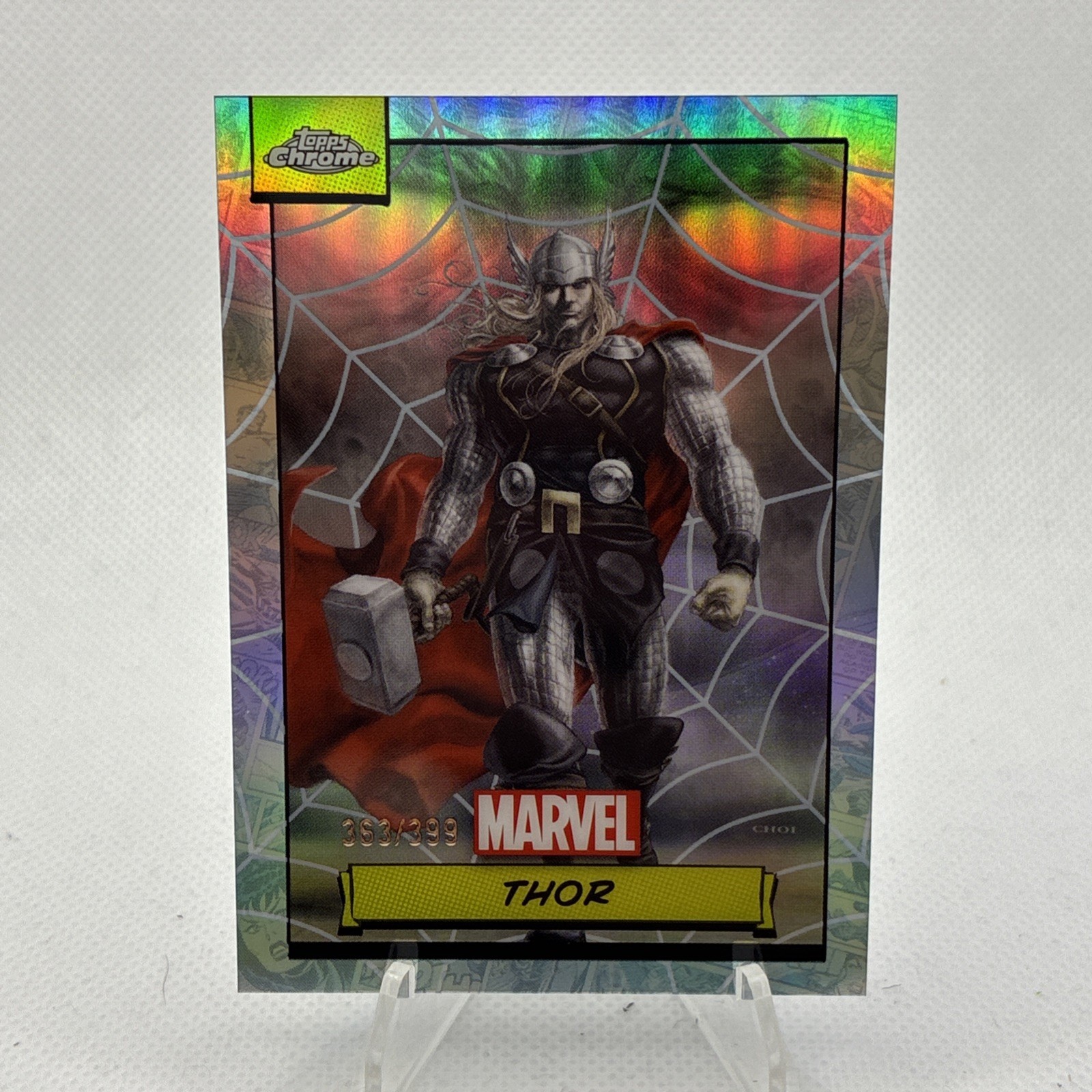 2024 Topps Chrome Marvel Thor Spider Web Refractor /399 #32