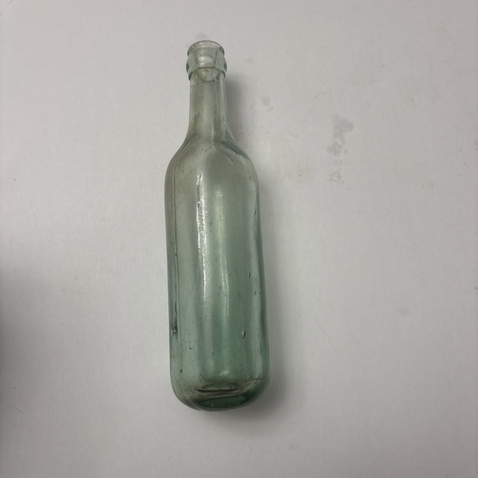 Antique Light Green Blue Glass Hand Blown Heavy Thick Glass Bottle