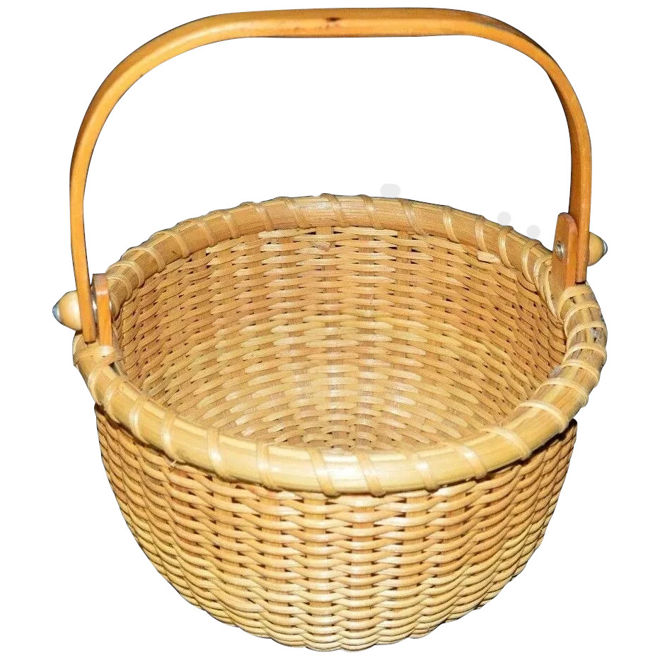 Vintage R.L. Webber Nantucket Handled Basket 7.5\