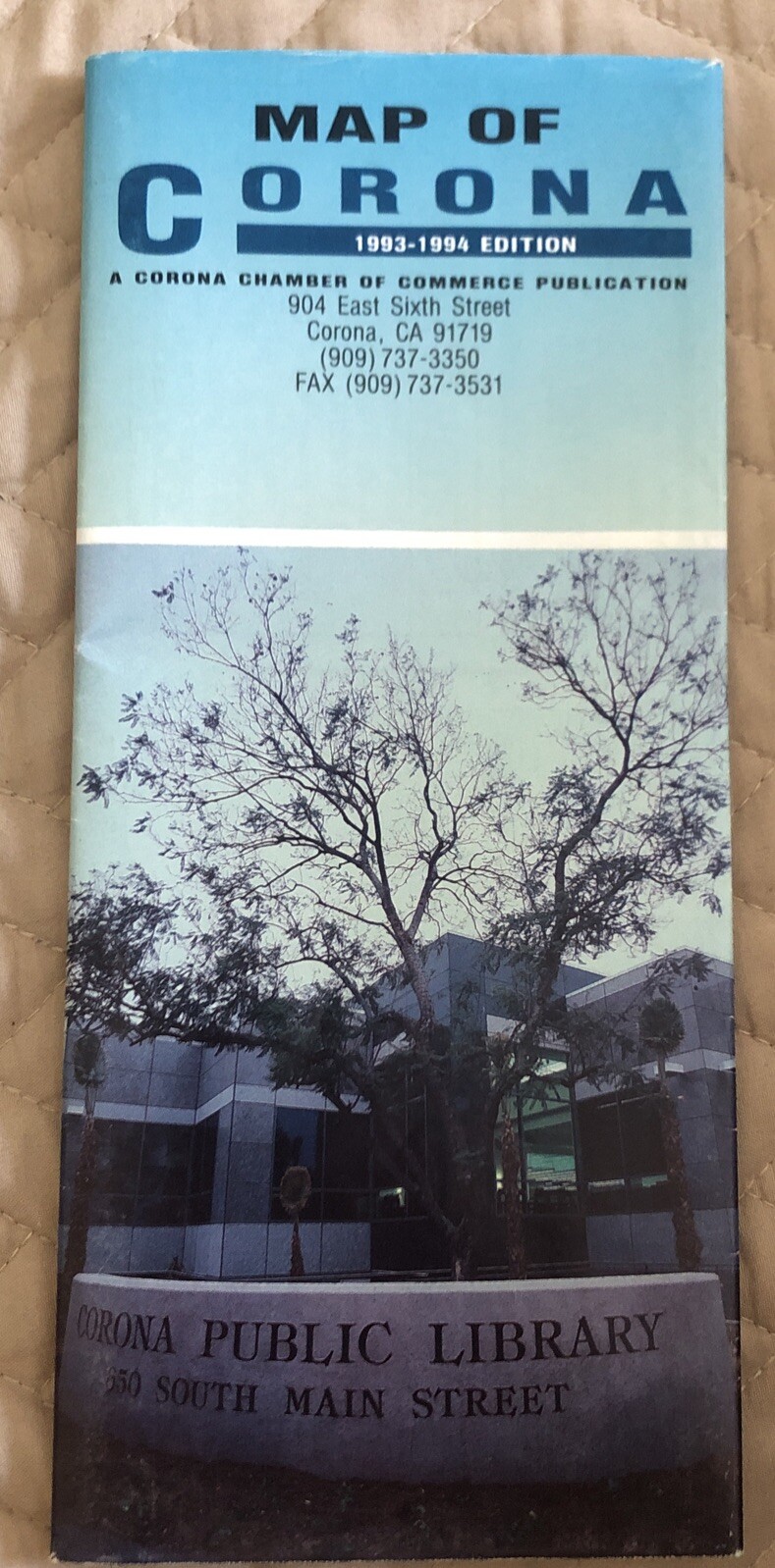 Vintage Map Corona & Vicinity California 1993 - 1994 Edition