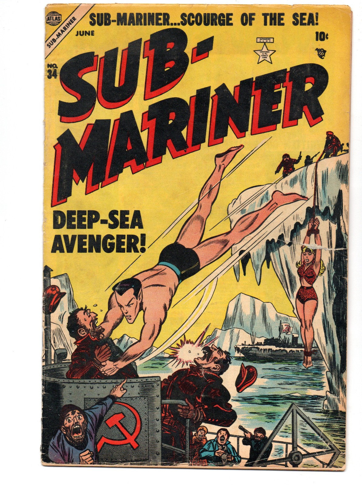 SUB-MARINER #34 (1954) - GRADE 4.5 - MARVEL GOLDEN AGE BILL EVERETT ART