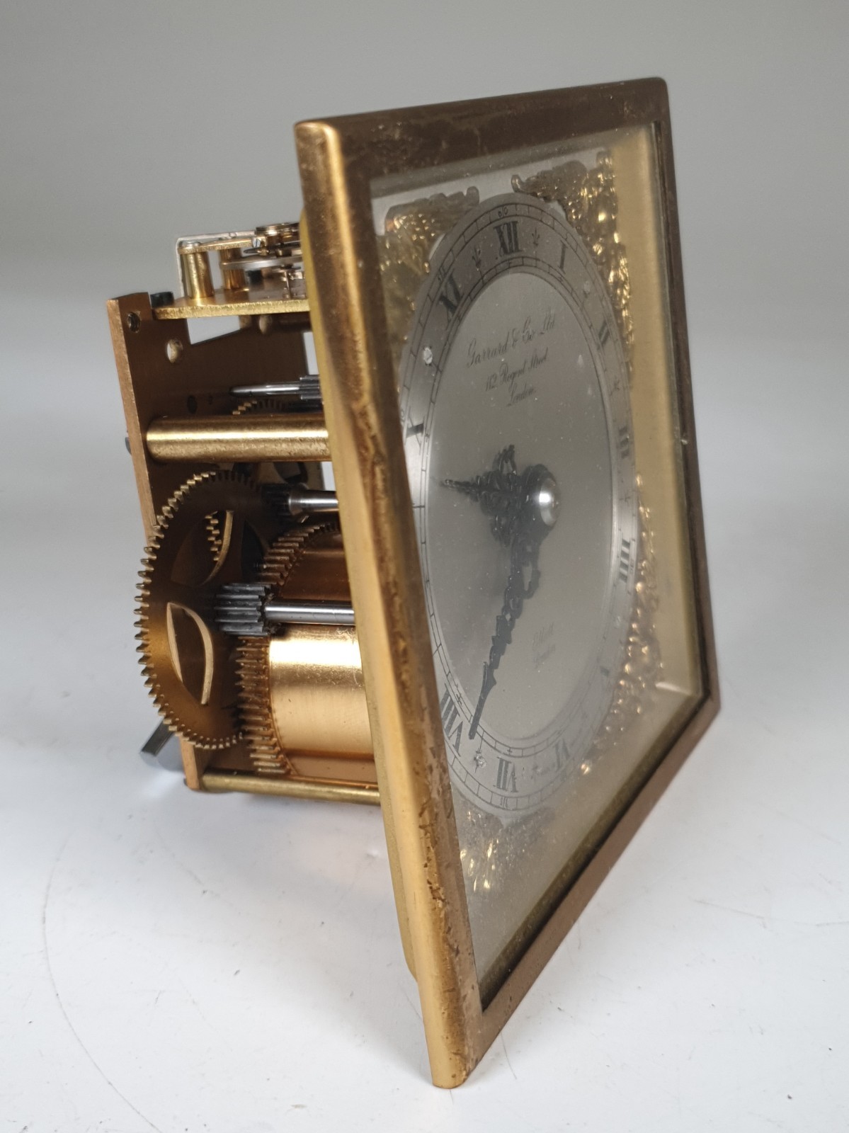 Elliott London Vintage Clock Movement Garrard & Co Dial 7Jewel French Escapement