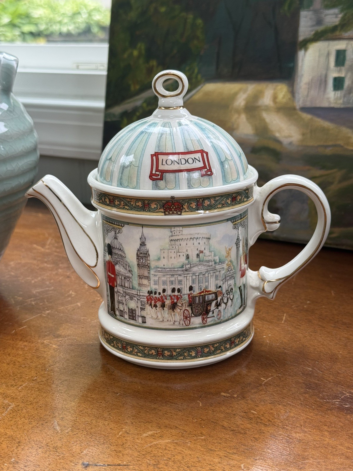 James Sadler Horseguards London Cityscape Ceramic Teapot New w/o box 
