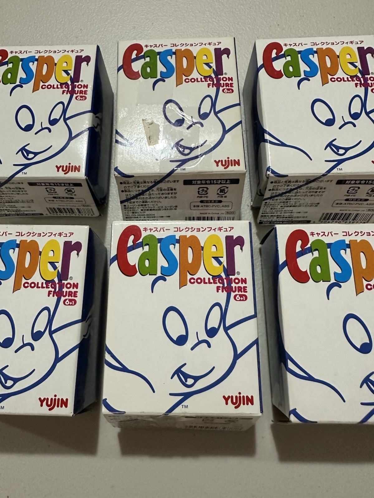Extremely Rare Yujin Casper Figures Set Of 6. New/Sealed Package In Open Boxes.