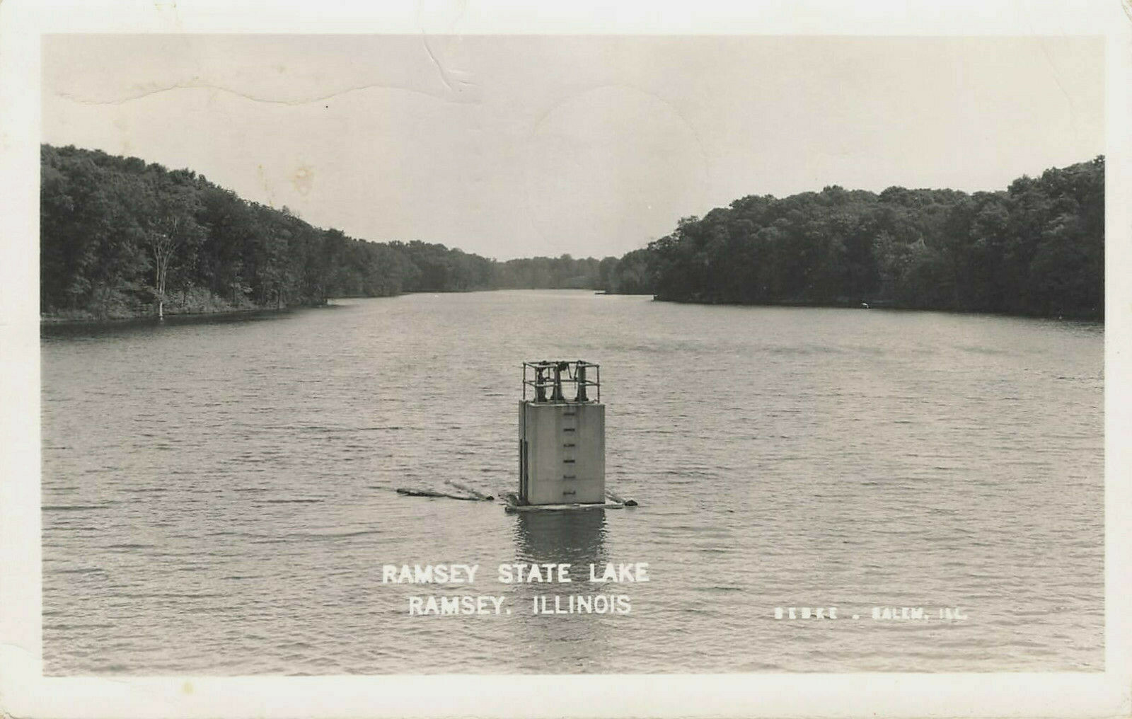 RAMSEY STATE LAKE REAL PHOTO POSTCARD RAMSEY IL ILLINOIS 1959 RPPC