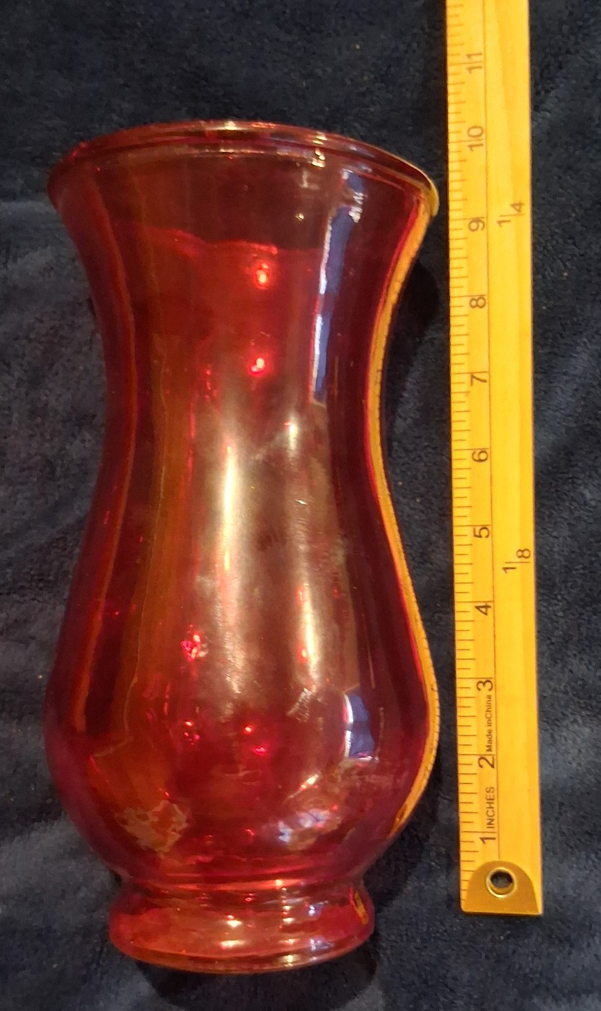 Vintage Ruby Red Amberina Glass 9.5\