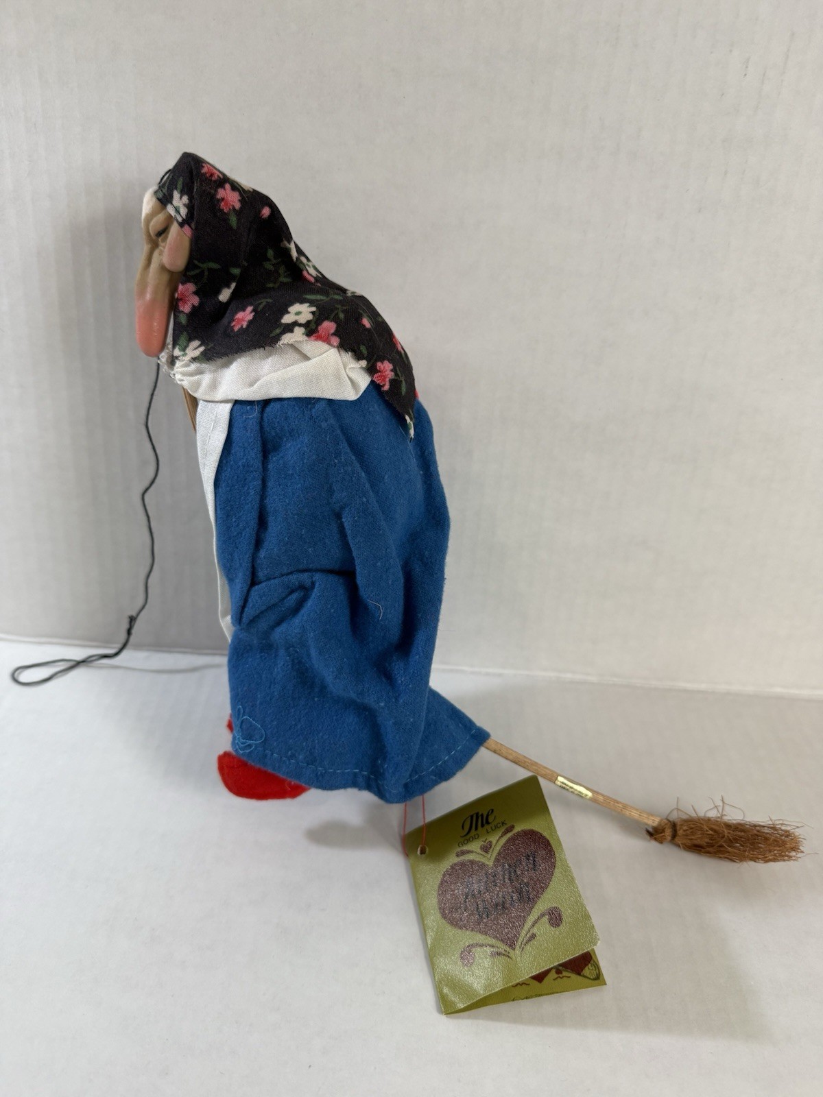 Vintage 1970's Norwegian Kitchen Witch Hanging Good Luck Charm Doll Glasswerks