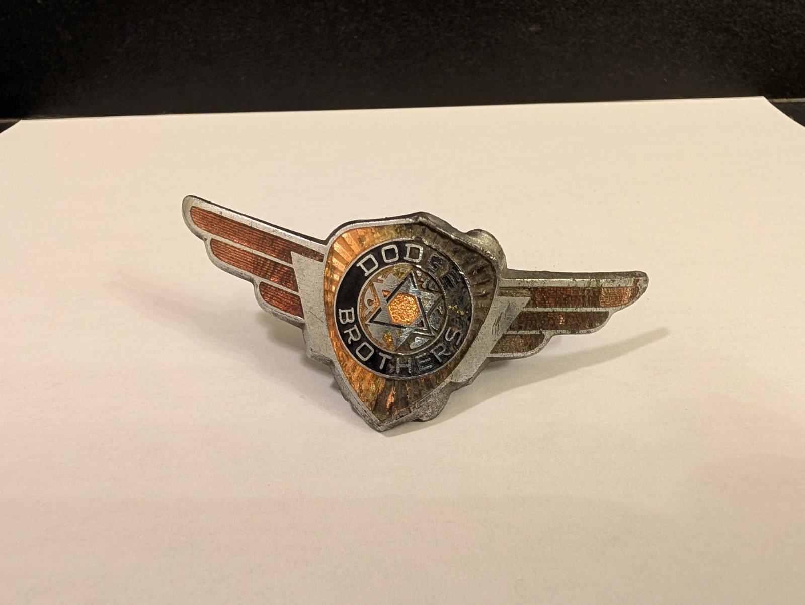 Vintage (Possibly 1930's?)  Dodge Brothers Winged Emblem Badge Original Damaged
