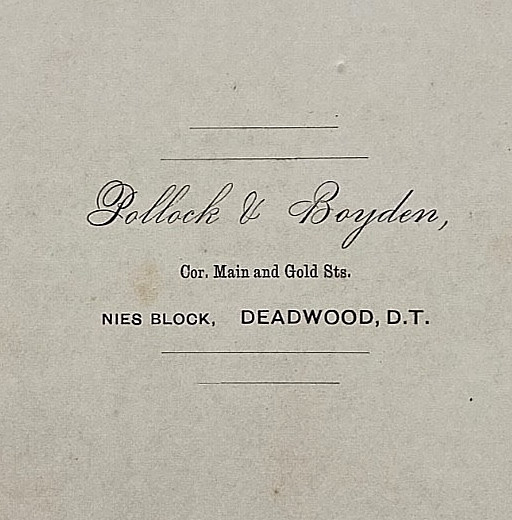 ORIGINAL  WILD WEST  DEADWOOD DAKOTA TERRITORY - CABINET CARD PHOTO 1879-1886.