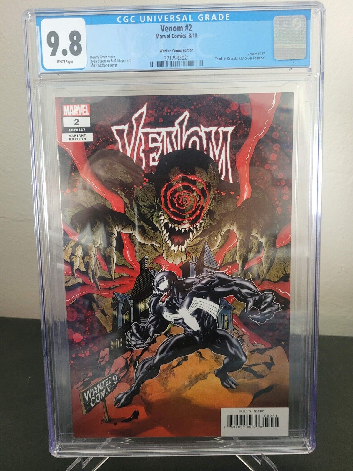 VENOM #2 CGC 9.8 GRADED 2018 WANTED COMIX EDITION TOMB OF DRACULA HOMAGE VARIANT