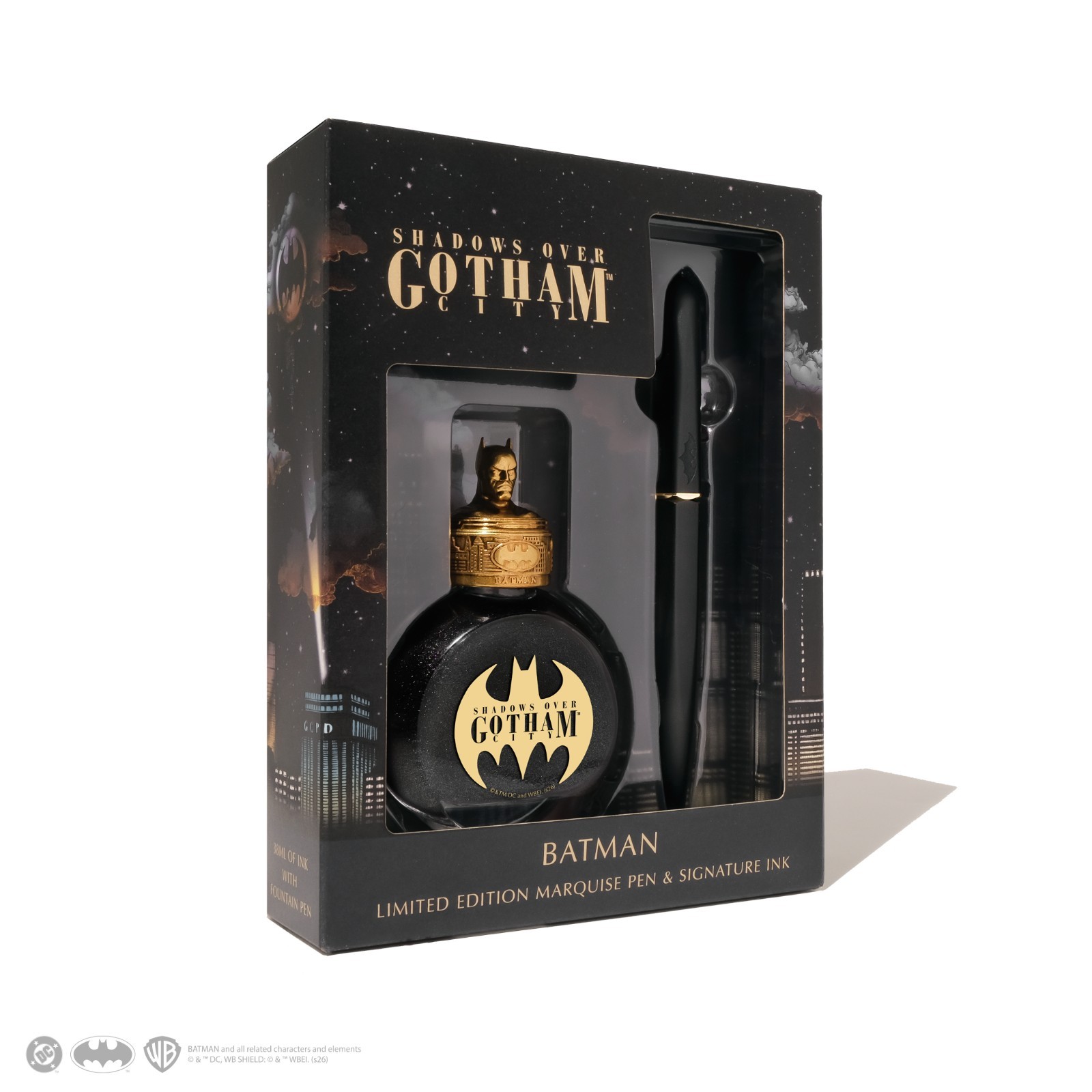 Ferris Wheel Press Batman Marquise Fountain Pen (F) & 38ml Ink Set – Limited Ed.