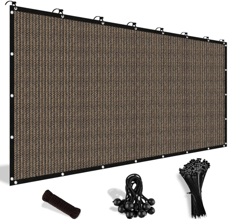 Tela de Sombra 90% con Ojales 8x12 para Pérgola Patio Jardín Exterior, Nuevo