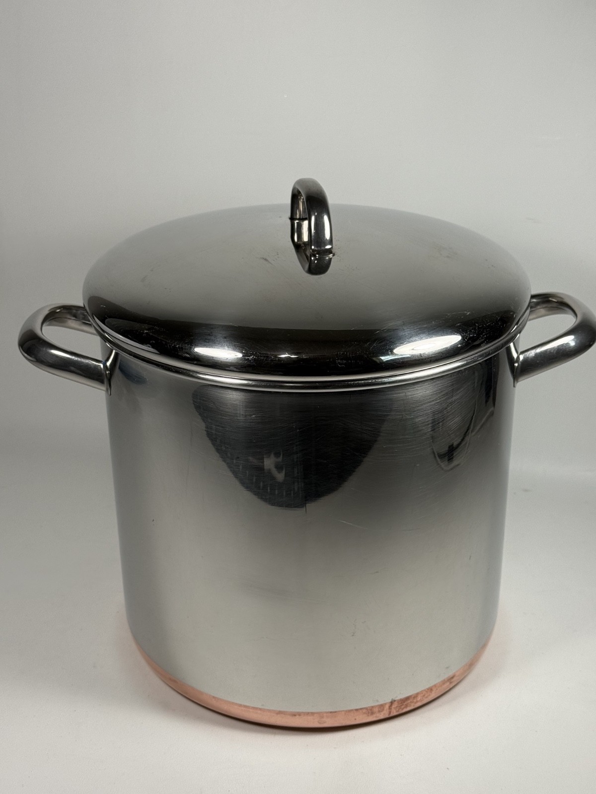 VTG Revere Ware 1801 Copper Bottom 12 Qt Quart StockPot w/ Lid Clinton Illinois