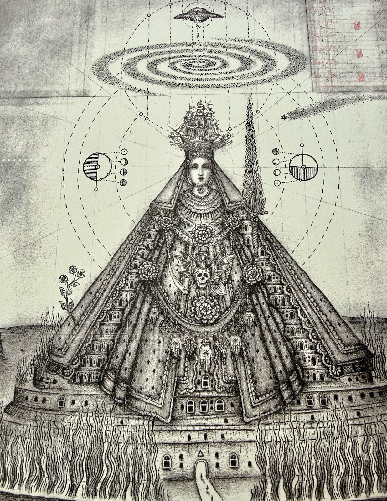 —OMEN QUEEN by Daniel Martin DIAZ—  *2-Tone Risograph Archival Print (30x30cm)*