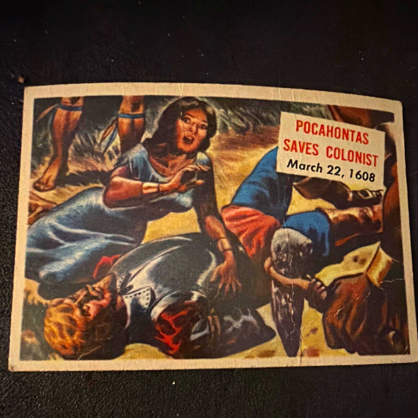 VTG Topps World-wide News Extra #150 Pocahontas Saves Colonist Trading Card
