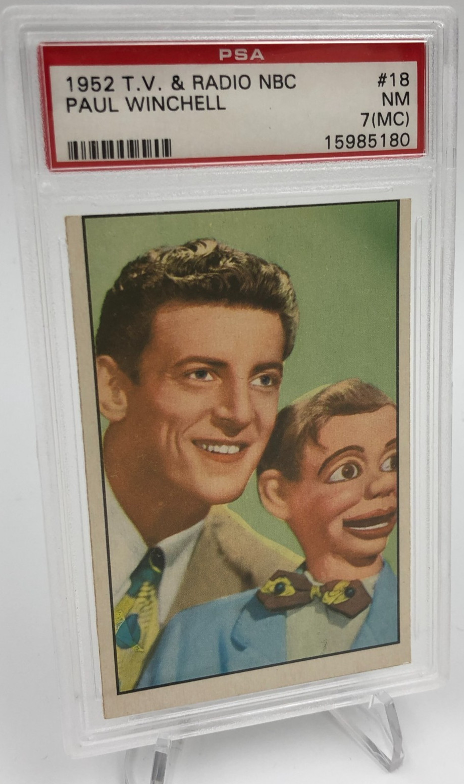 1952 T.V & RADIO NBC Trading Card PAUL WINCHELL #18 w JERRY MAHONEY PSA 7 (MC)