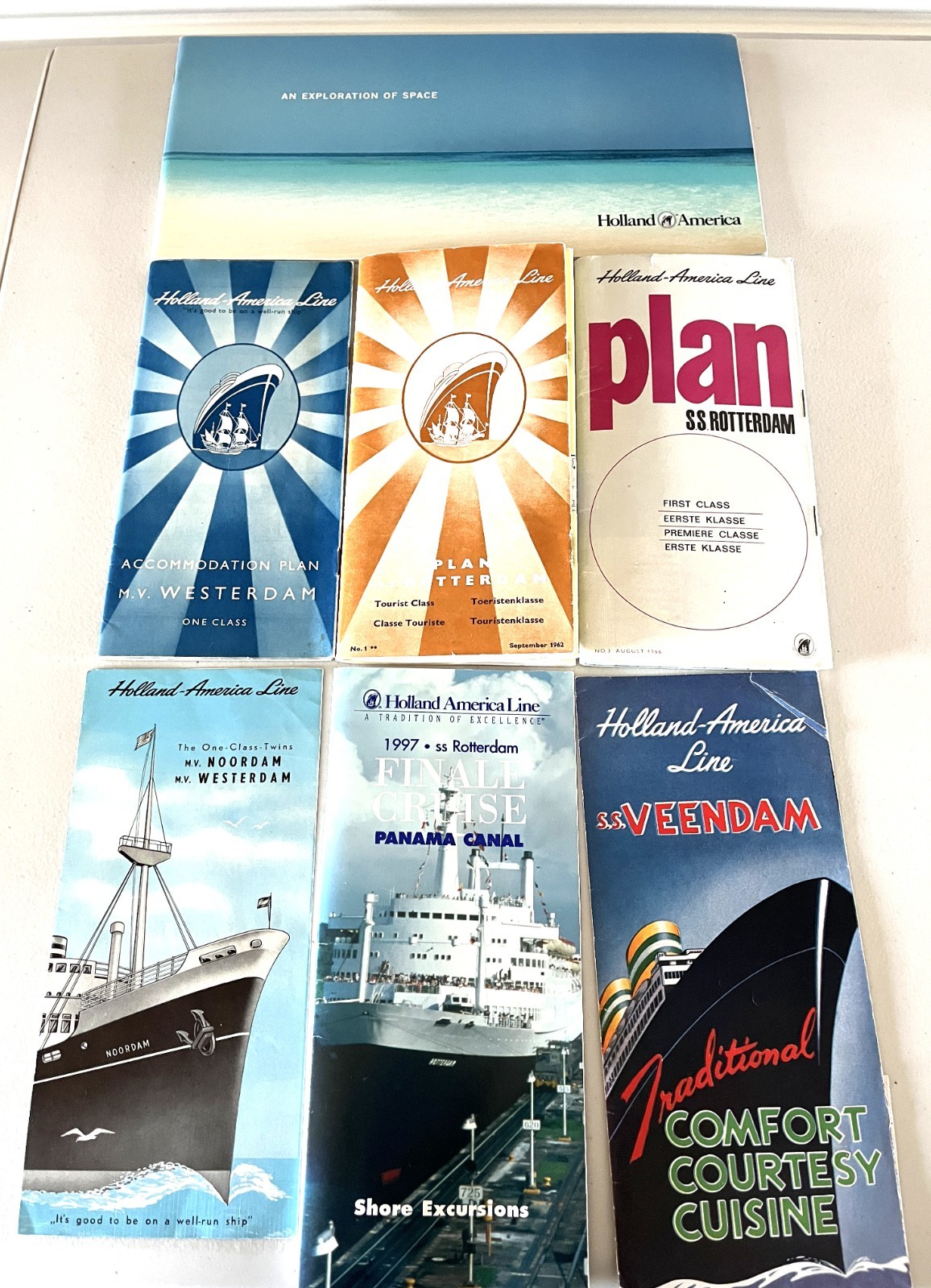 Vintage Holland America Line Cruise Ship Brochures Plans–Rotterdam Westerdam etc