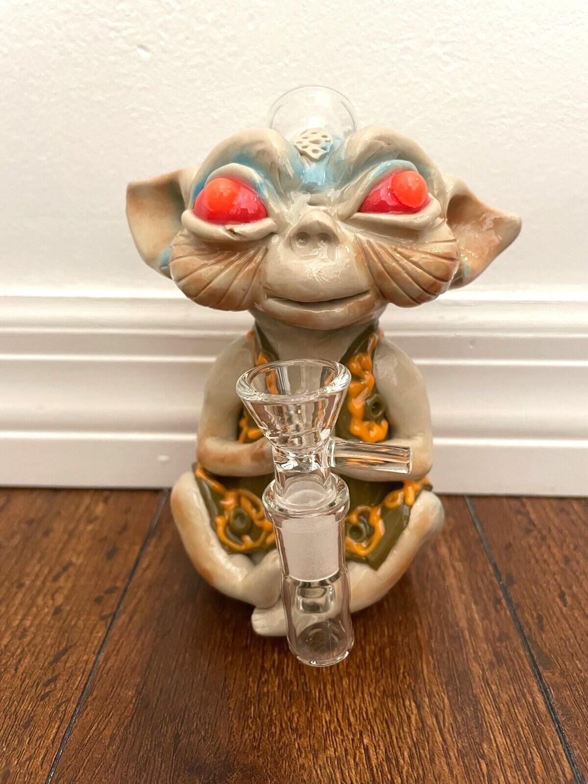 6” Premium Glass Water Pipe Glow Creature Gremlin 14mm