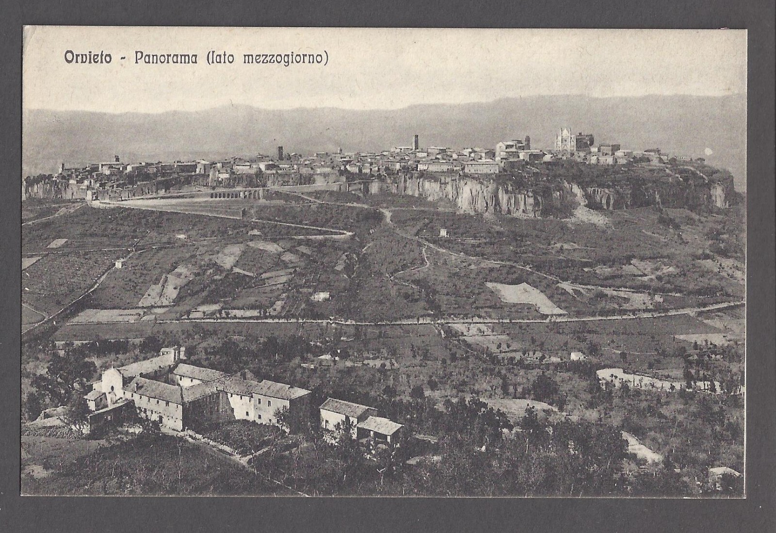 Orvieto Panorama Lato Mezzogiorno Mountain View Postcard Italy Terni Umbria