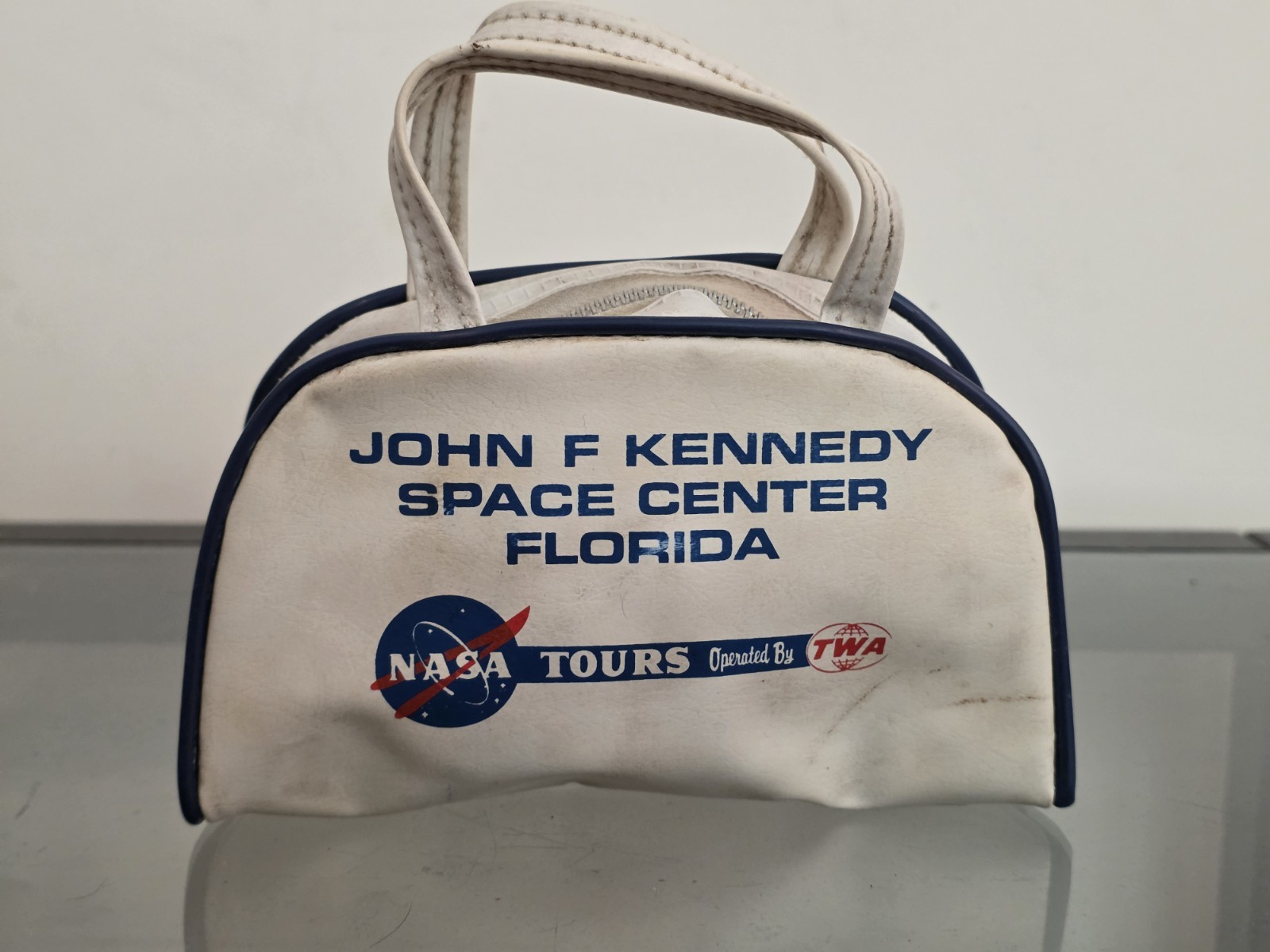 Vintage 1970s/80s NASA TWA Kennedy Space Center Florida Mini Souvenir Flight Bag