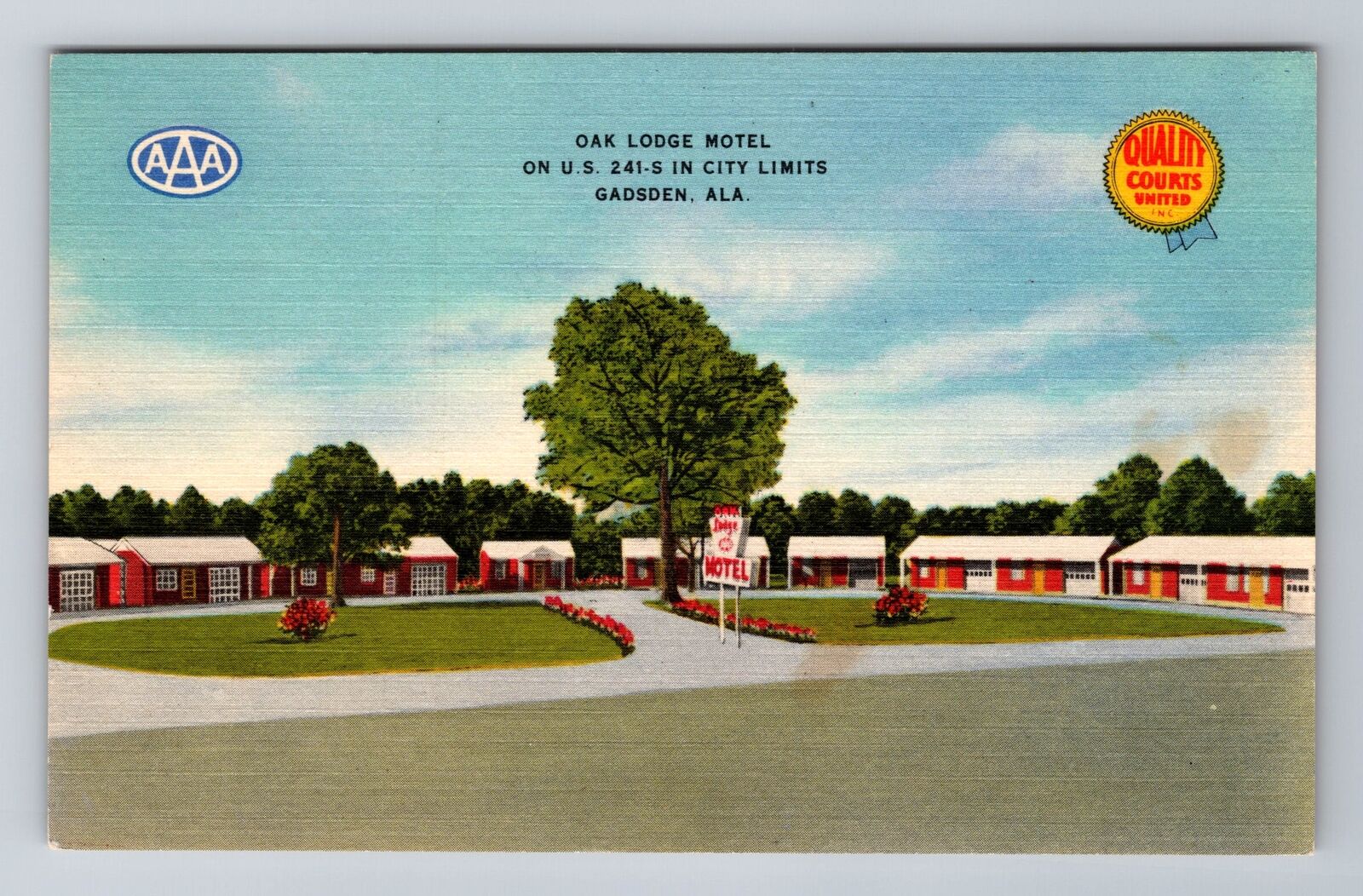 Gadsden AL-Alabama, Oak Lodge Motel, Advertising, Antique Vintage Postcard