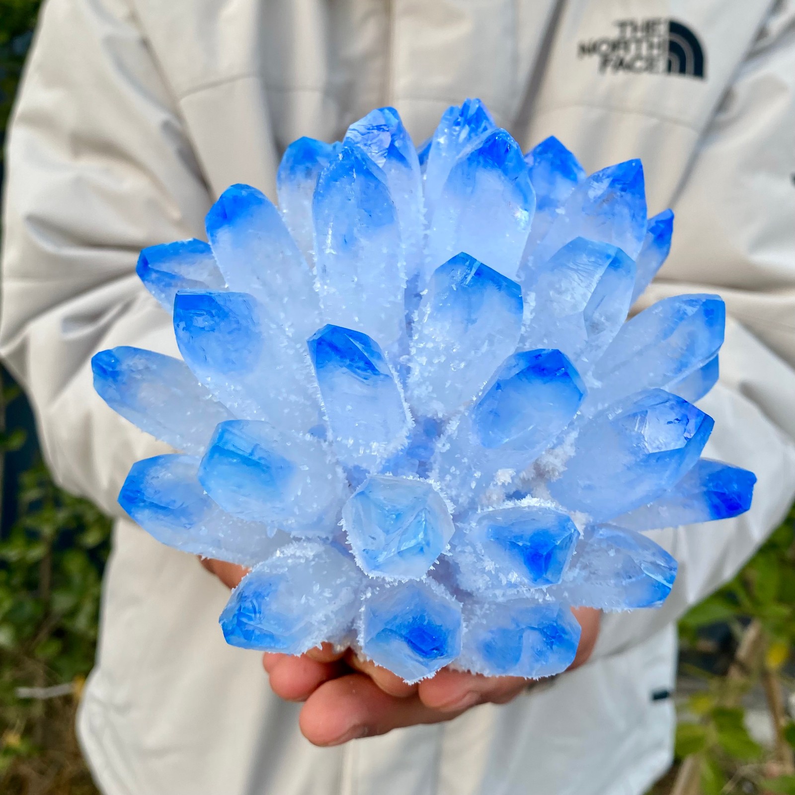 2.85LB New Find blue Phantom Crystal Quartz Cluster Mineral Specimen Healing