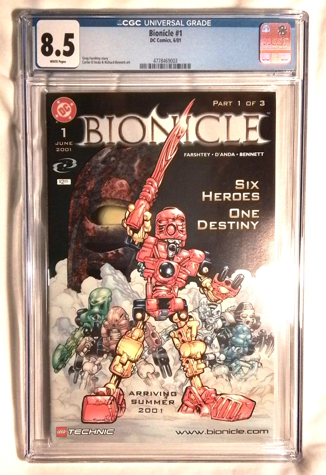 DC COMICS LEGO BIONICLE PART #1 2001 CGC 8.5 WP