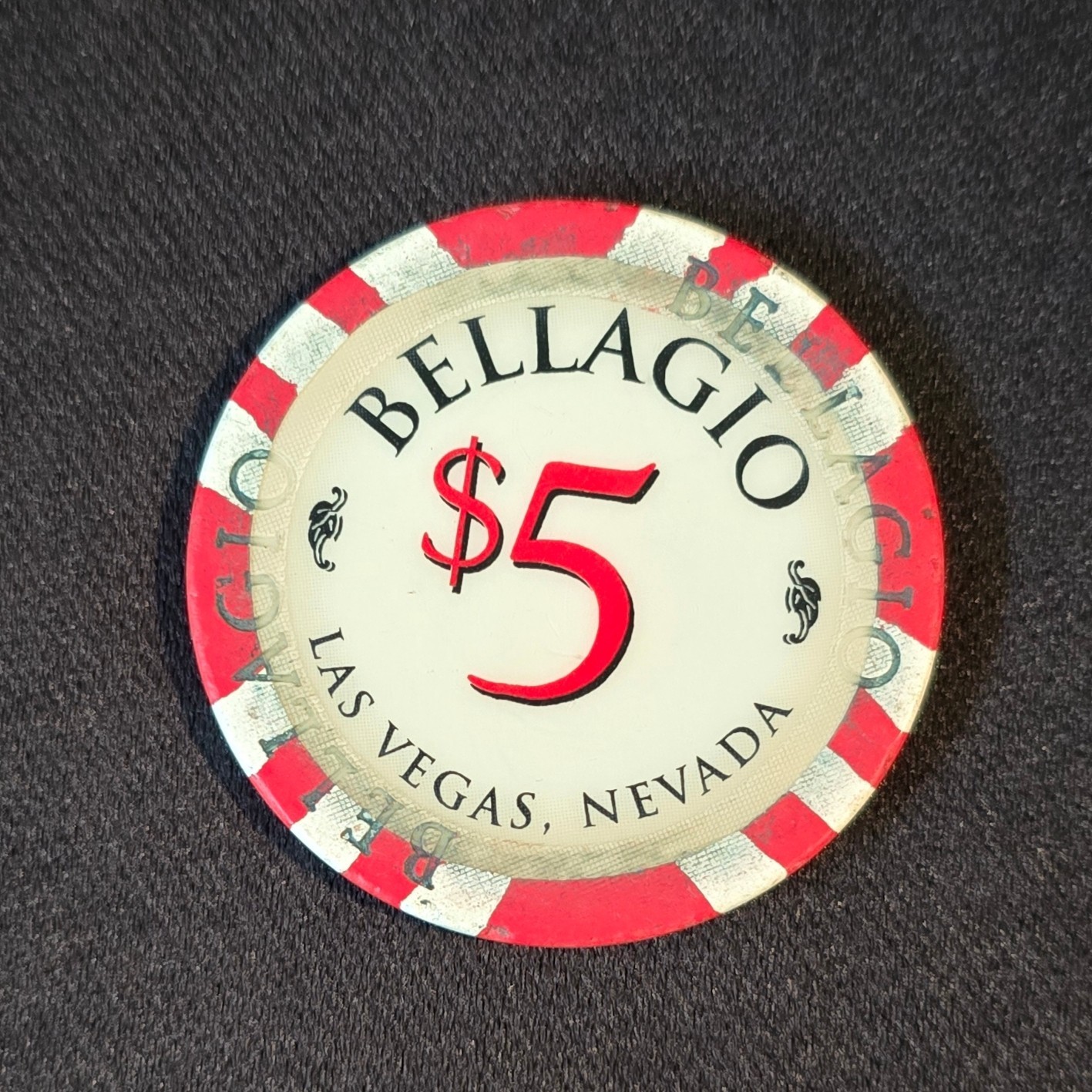 Vintage Bellagio $5 Casino Chip - Las Vegas Strip Nevada NV - House Played Rare