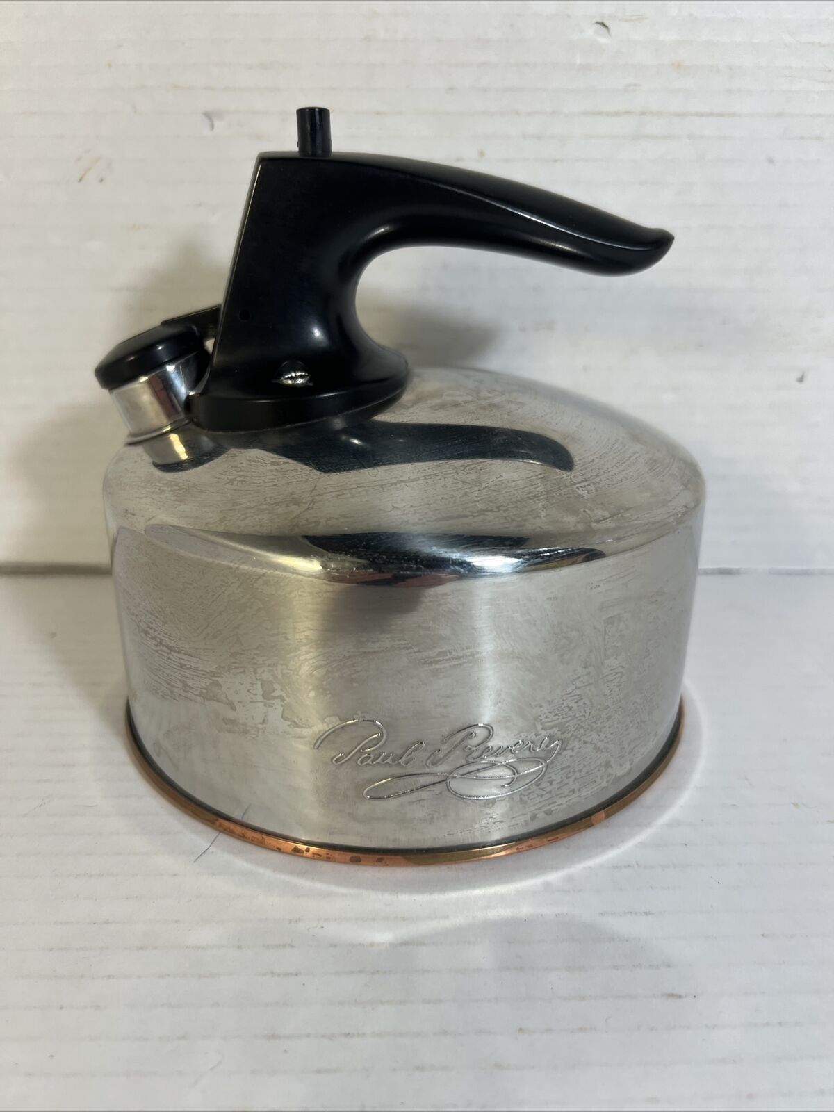 VTG Paul Revere Ware 89-C Whistling Kettle Tea Pot Copper Bottom Korea 1.5 Qt