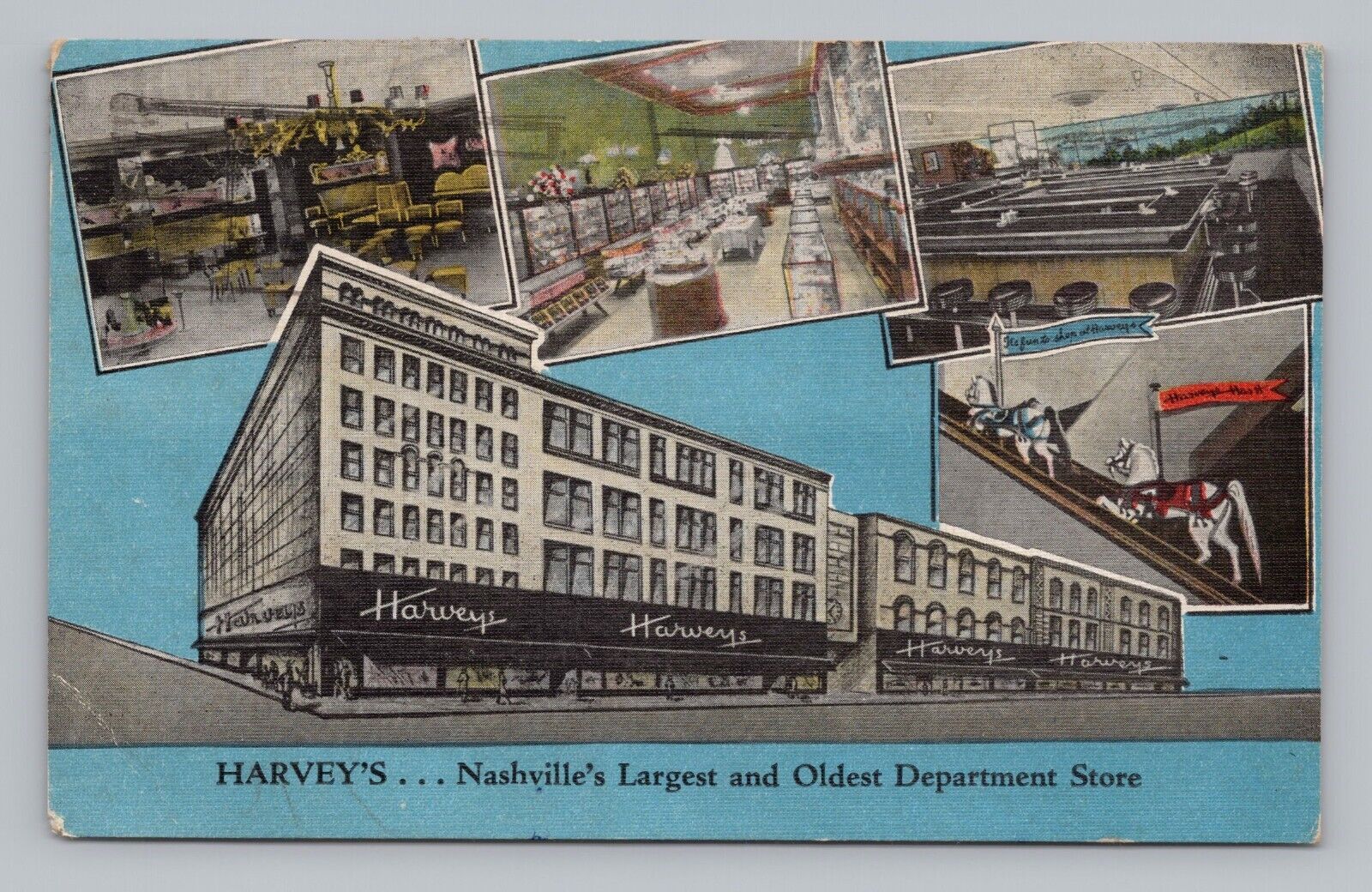 Postcard Harvey\'s Department Store Nashville Tennessee Multiview c1953