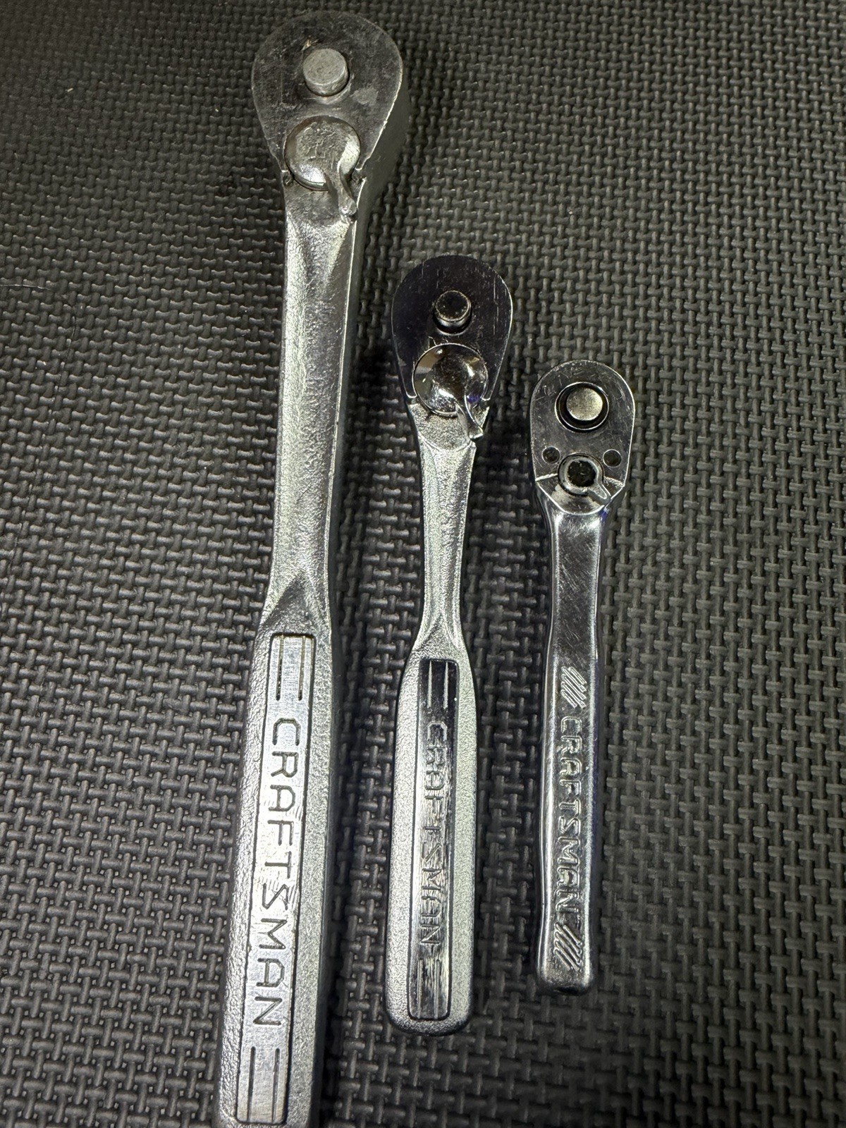 Craftsman Ratchet Set - (2) Vintage Forged USA 3/8” & 1/2” (1) New Style - 1/4”