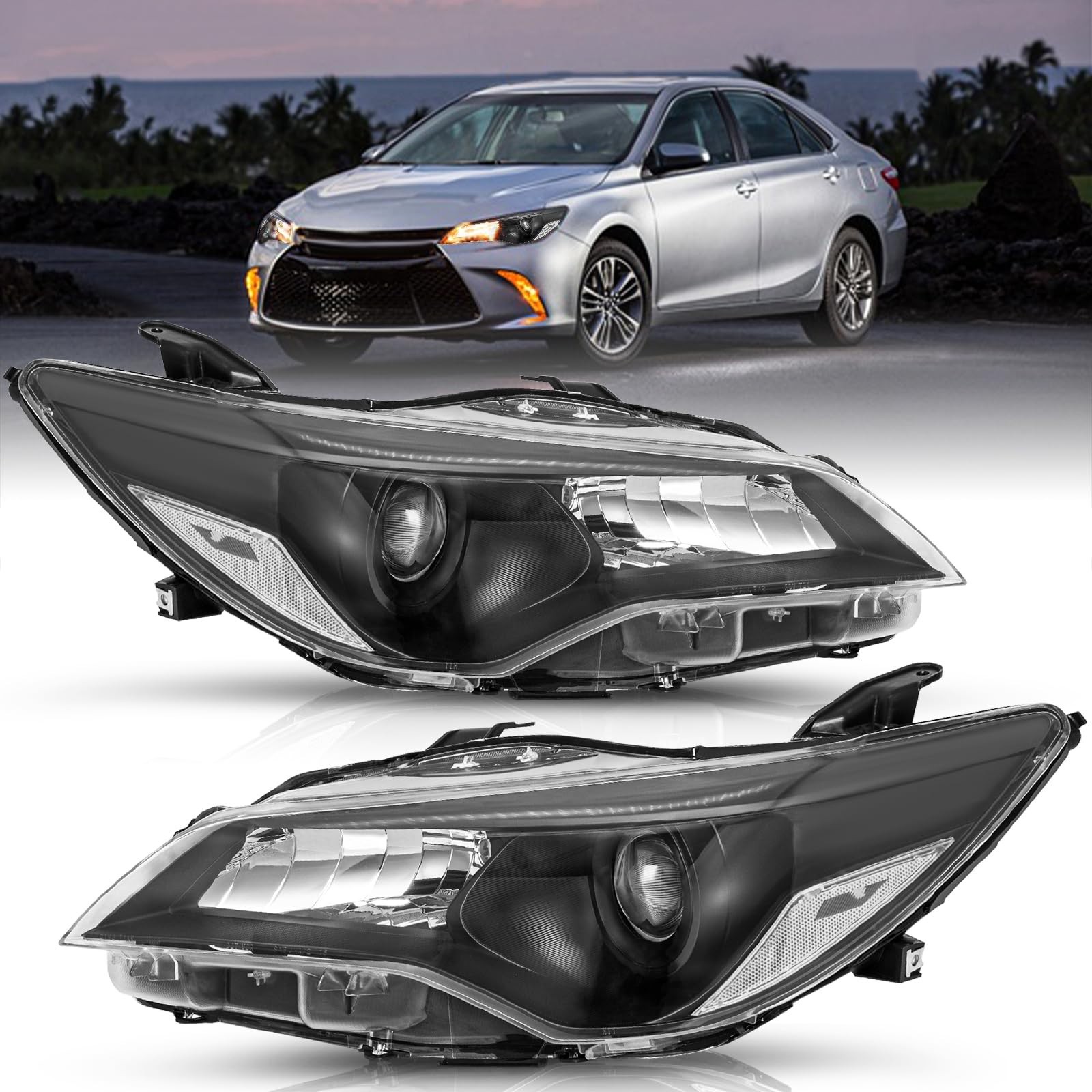 Fits for 2015 2016 2017 Toyota Camry Headlights Assembly Factory Headlamp Replac