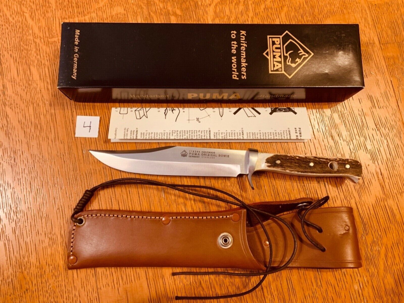 PUMA Bowie 6396 Knife New with Box and Leather Sheath Date Code 35101 (2001)