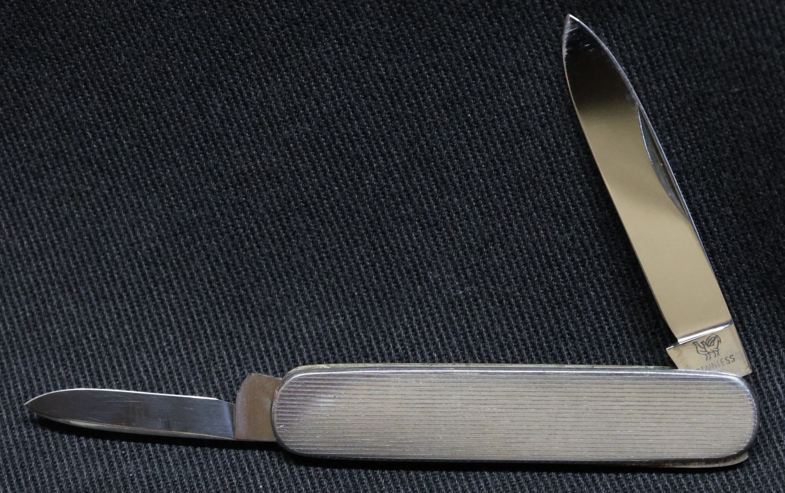Vintage Bertram Weber Fancy Stainless Gentleman's 2 Blade Pocket Knife
