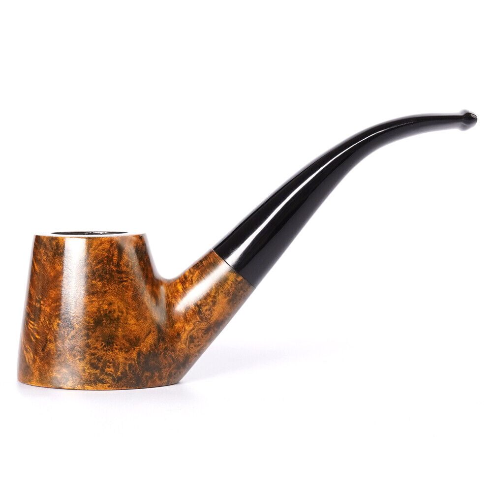 Briar Tobacco Pipe Handmade Smooth Volcano Sitter Pipe 9mm Filter Smoking Pipe