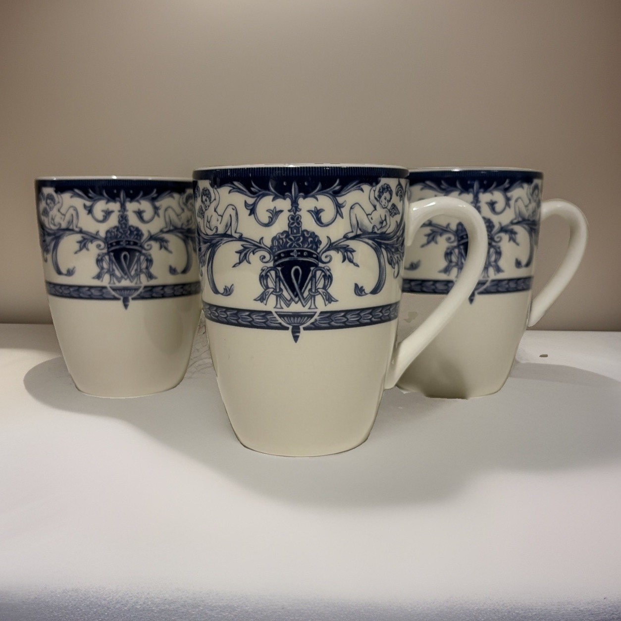 Queens The Royal Palaces Mug Set of 4 Made in England Transferware Heraldic