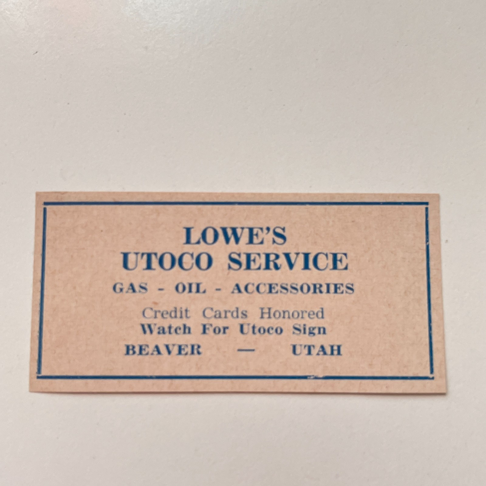 Lowe\'s Utoco Service Gas Oil Accessories Beaver UT 1950s Utah Ad TAK1-S20