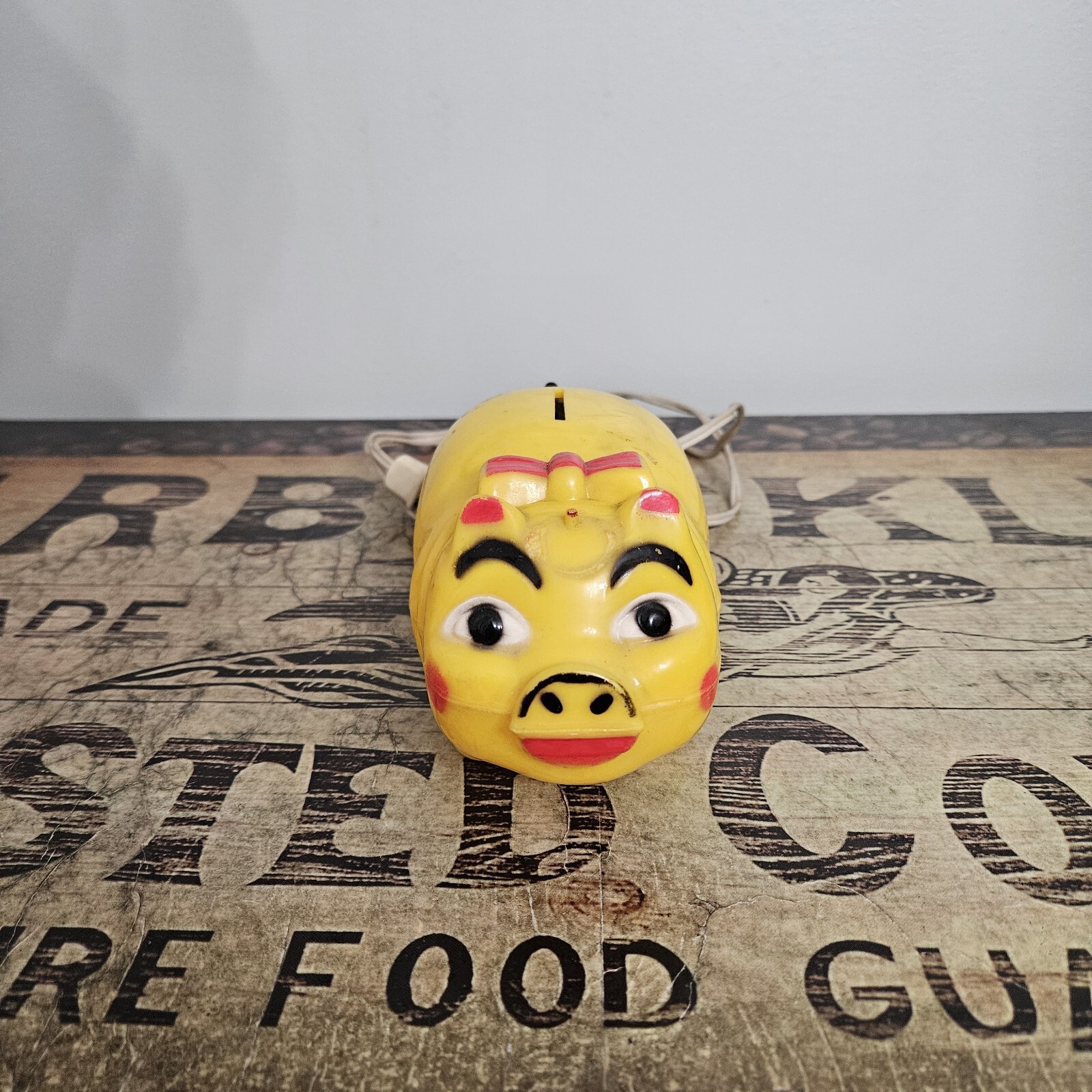 Vintage Wes-Ko Plastic Piggy Pig Bank - Turned Into A Lamp - One Of A Kind