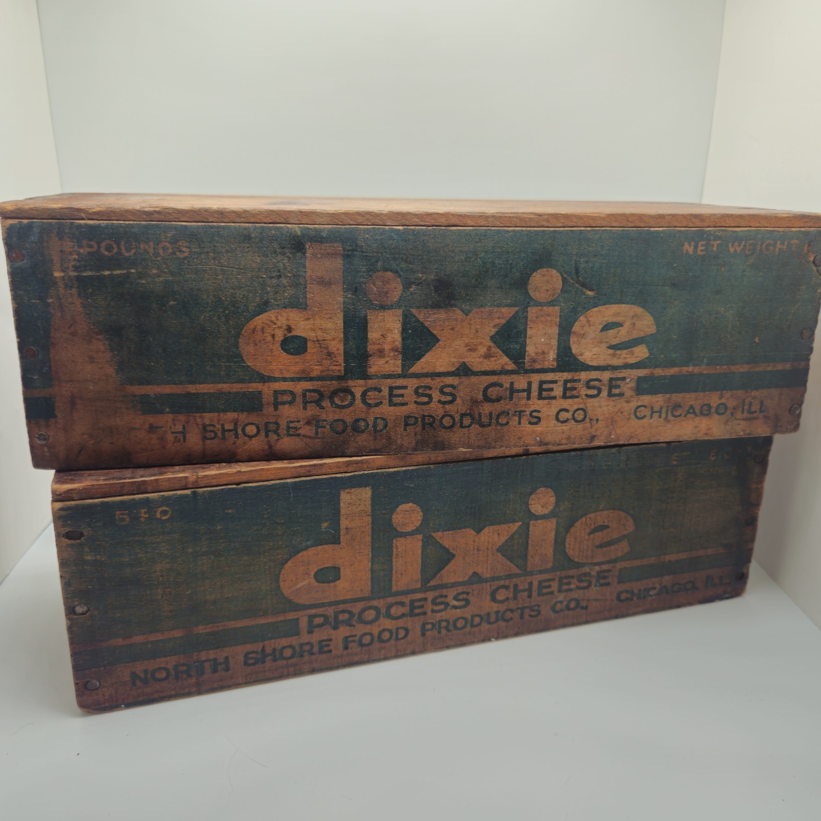 DIXIE CHESSE BOX 5LB CHICAGO ILL Two Boxes