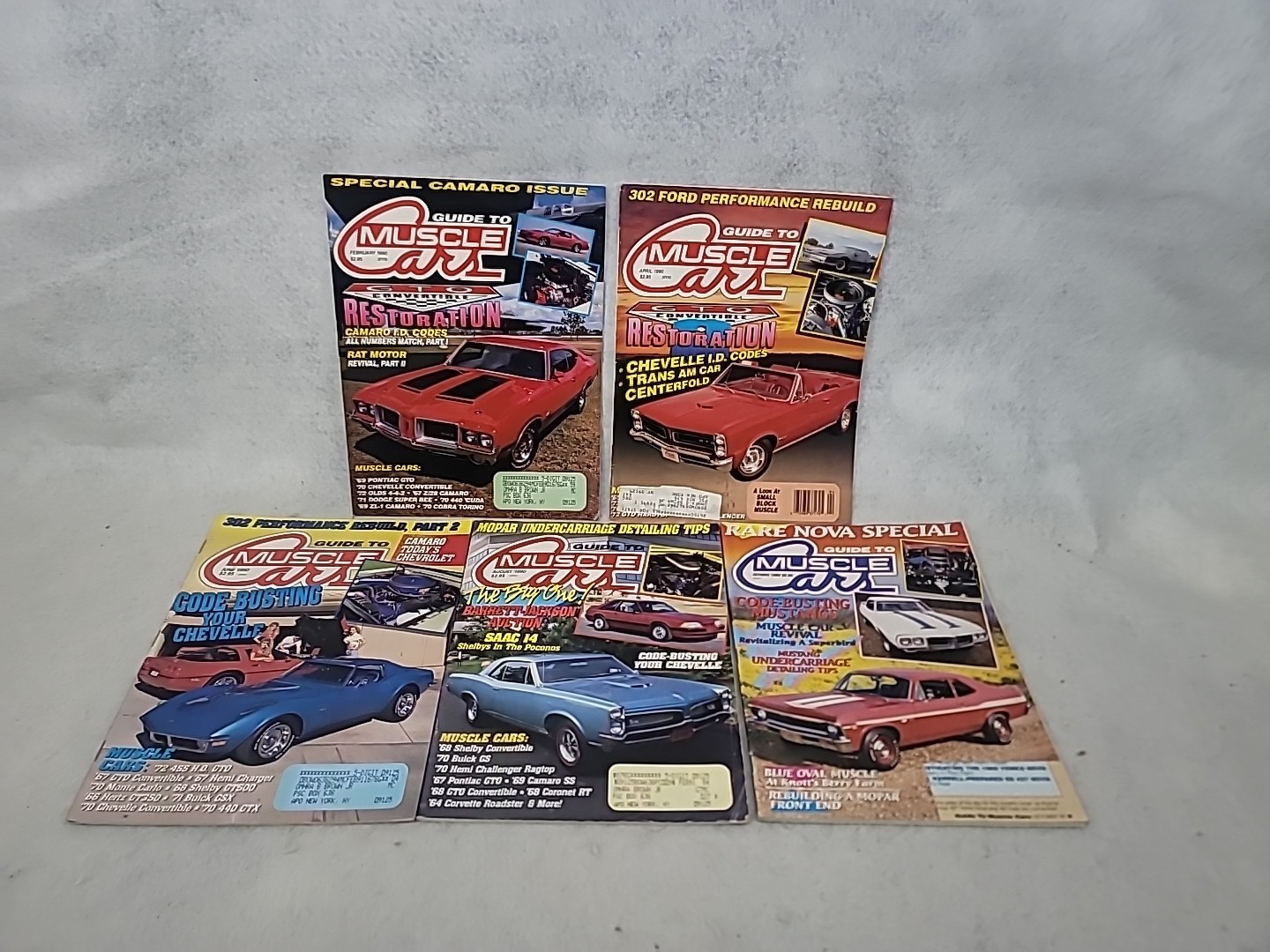 Guide to Muscle Cars Magazine 1990 Lot: 5 Issues