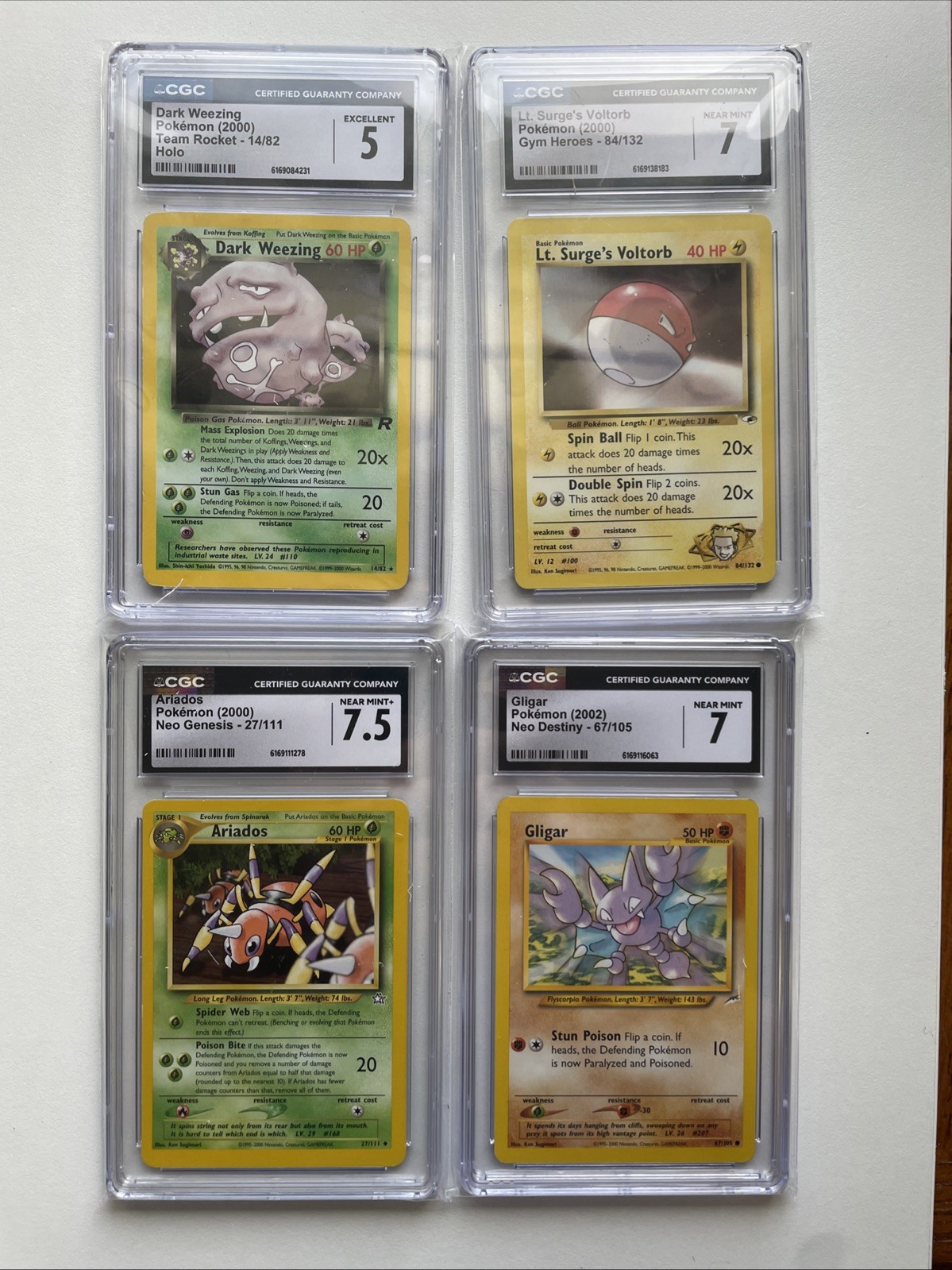 Awesome 4 Card Cgc Pokémon Pre 2003 Lot