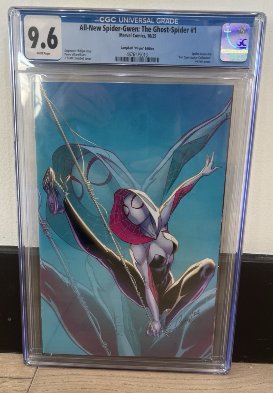 🔥 All-New Spider-Gwen The Ghost-Spider 1 CGC 9.6 J SCOTT CAMPBELL 1:100 
