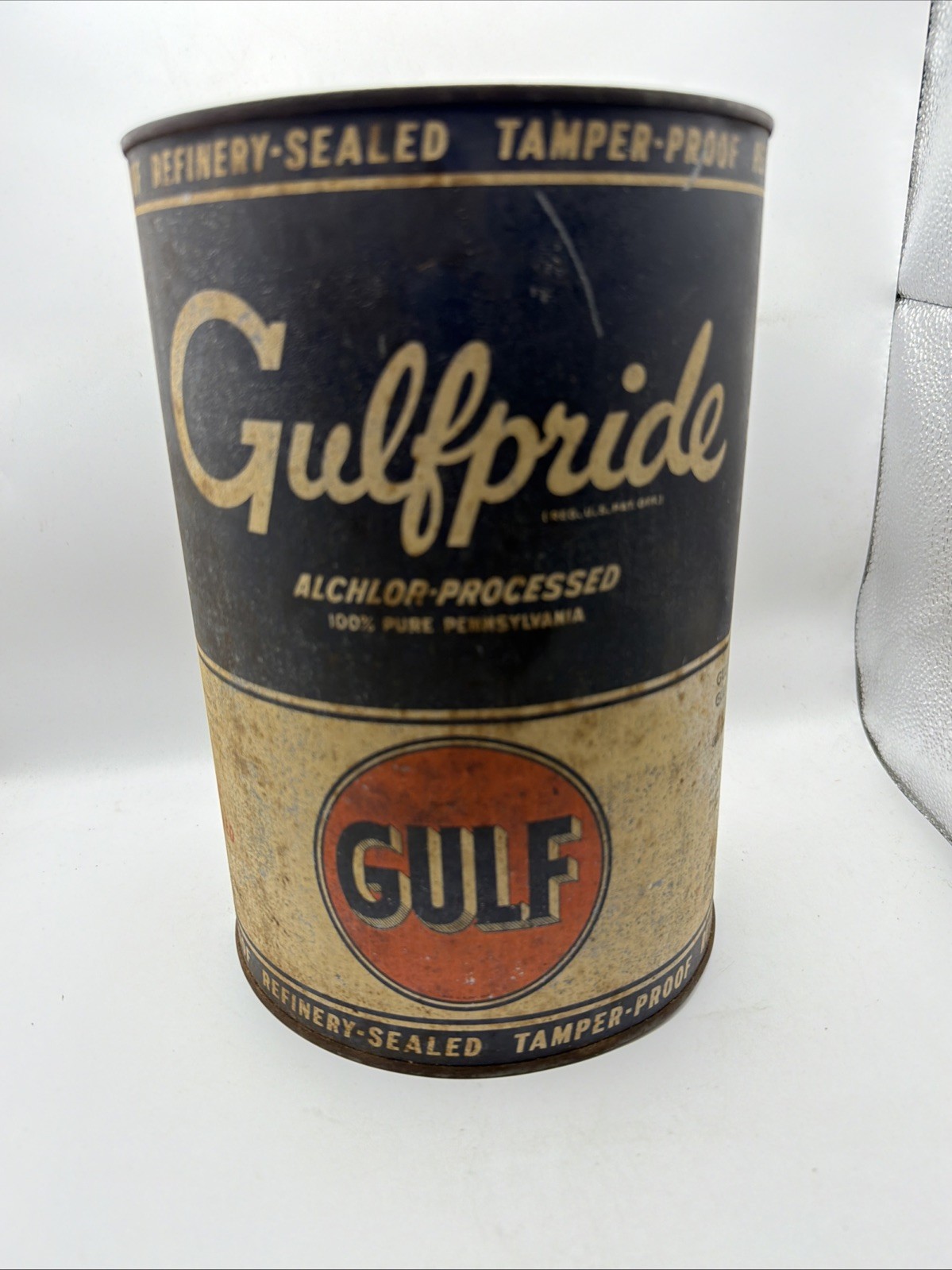 5 QUART GULFPRIDE OIL CAN 5 QUART GULFPRIDE OIL CAN